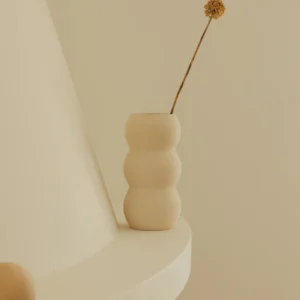 JARRÓN VERDUNA DE CERÁMICA BLANCA