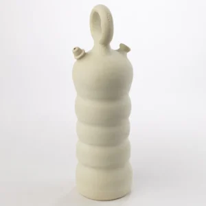 BOTIJO LOBULADO CERÁMICA BLANCA