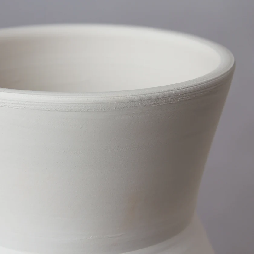 JARRÓN LINEA RECTA 4 GRANDE DE CERÁMICA BLANCA - Imagen 2